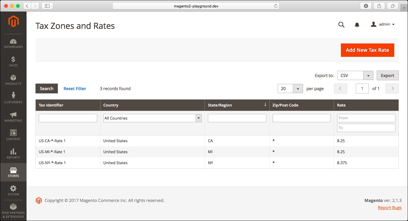 Tax zones and rates Magento 2 Beginners Guide