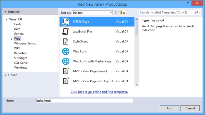 Consuming the Web API using JavaScript and jQuery