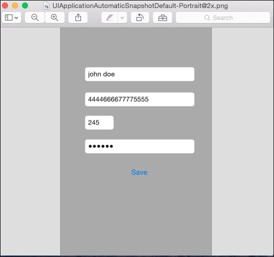Data leakage via application screenshot