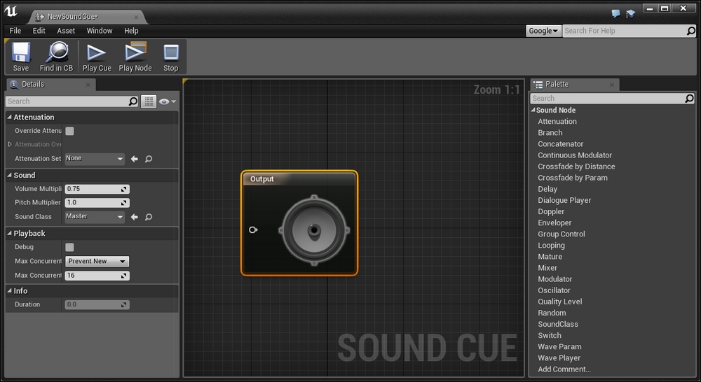 Sound cue editor Mastering Unreal Engine 4.X