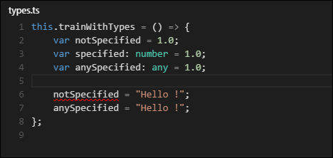 Working with typed variables