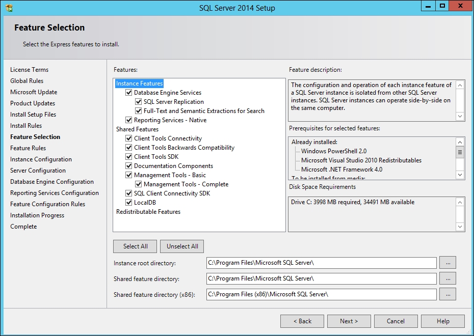 Downloading and installing MS SQL Server 2014