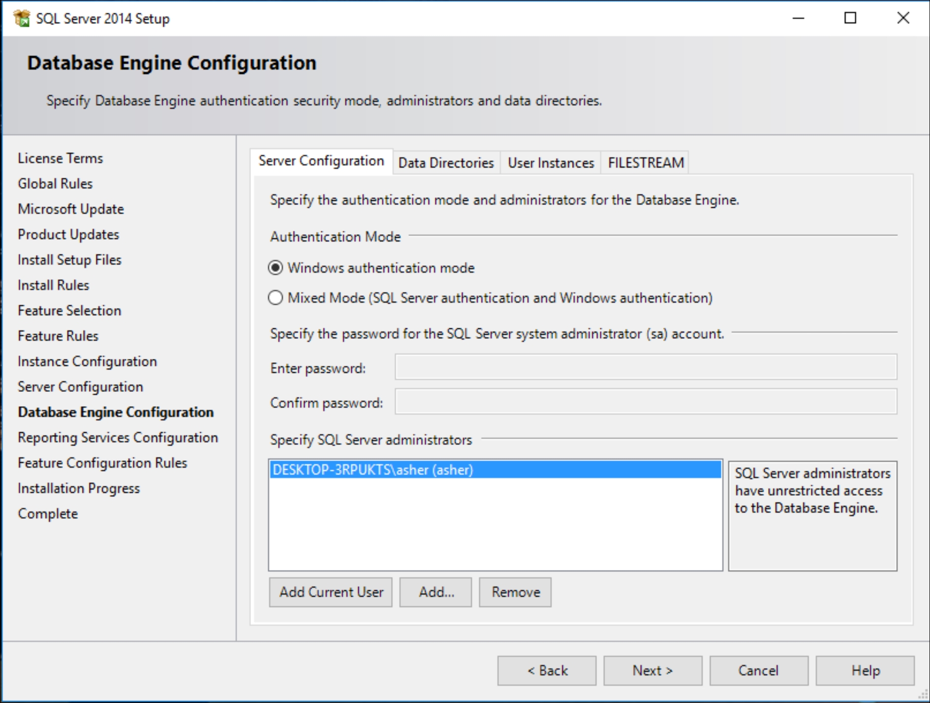 Downloading and installing MS SQL Server 2014