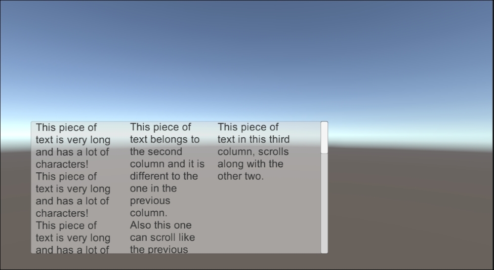 Scrolling multiple columns at once