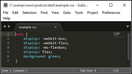 Creating a simple example using PostCSS
