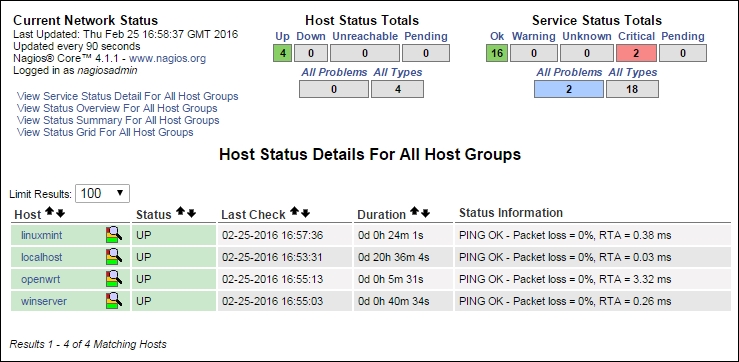 Checking status