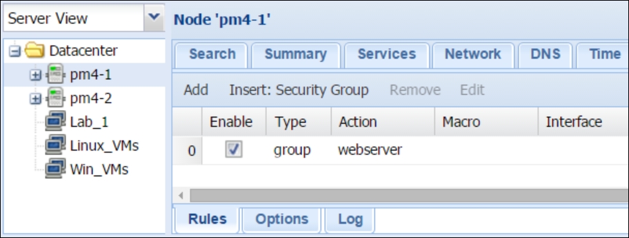 Creating host firewall rules