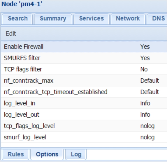 Options for the host zone firewall