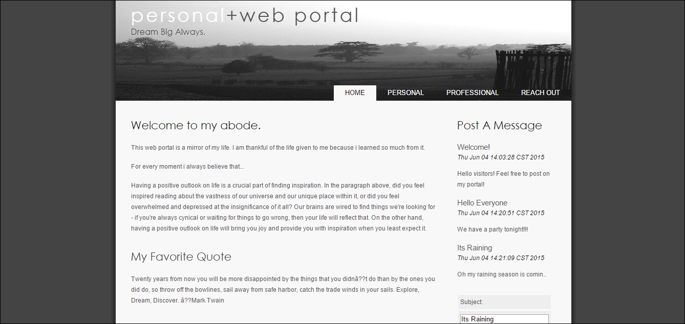 The Personal Web Portal (PWP) project