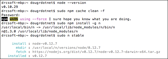 upgrading node js mac