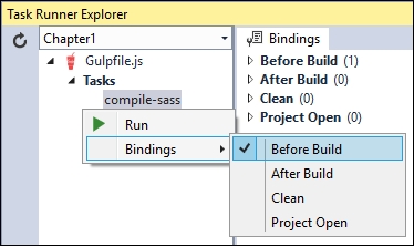 Binding Gulp tasks to Visual Studio events