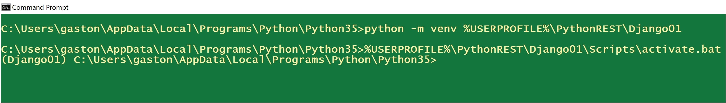 Working with lightweight virtual environments