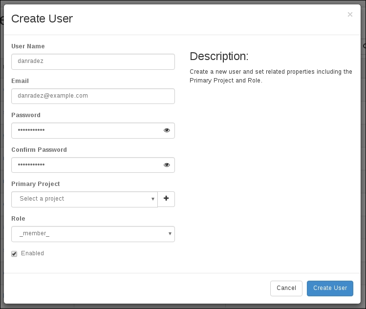 Interacting with Keystone in the dashboard