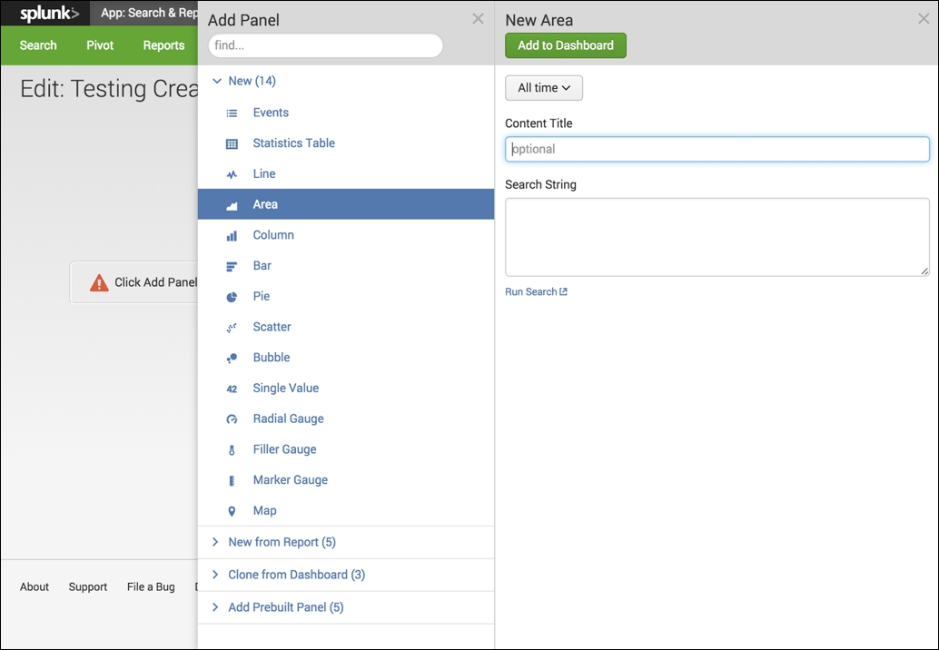The Splunk web interface