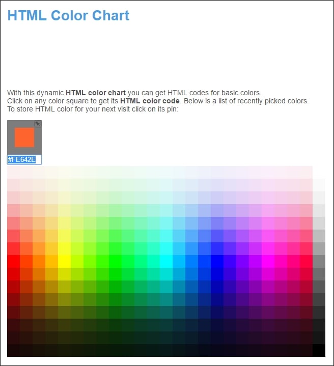 Html Color Chart