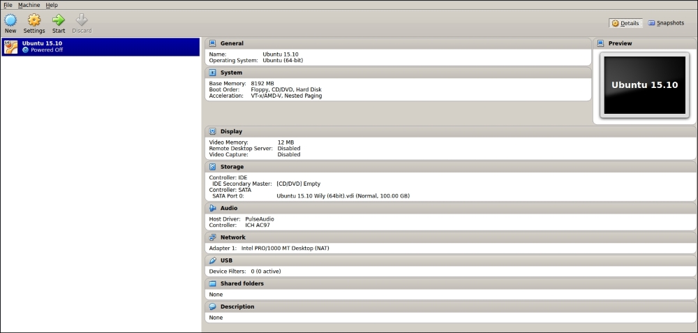 Creating the virtual machine