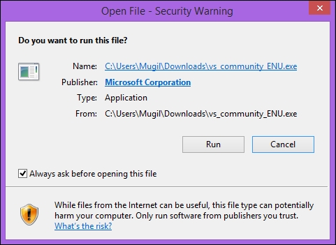 Installing Visual Studio Community