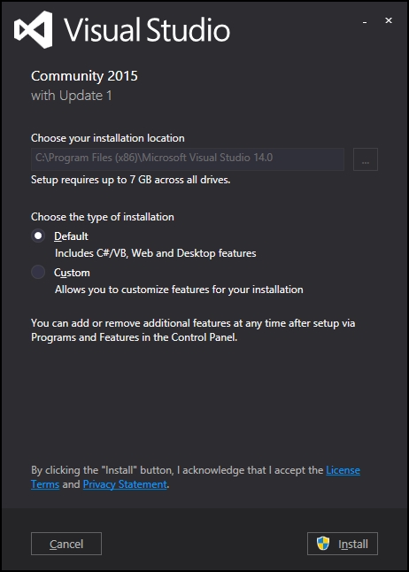 Installing Visual Studio Community