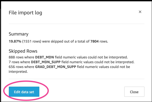 Importing data into SPICE