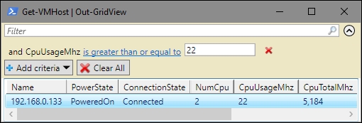 Displaying the output in a grid view