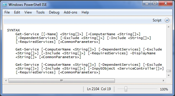 Interpreting the cmdlet syntax