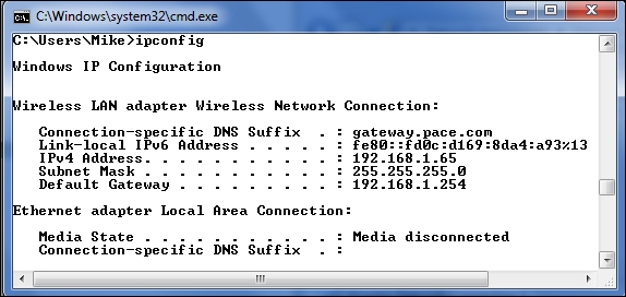 The IPCONFIG command