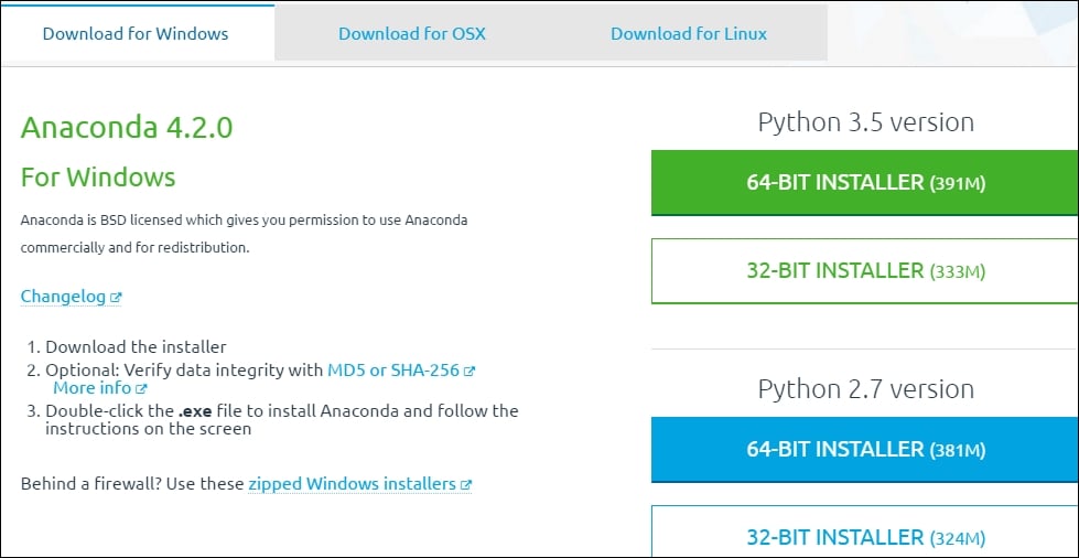 Installation of Python via Anaconda