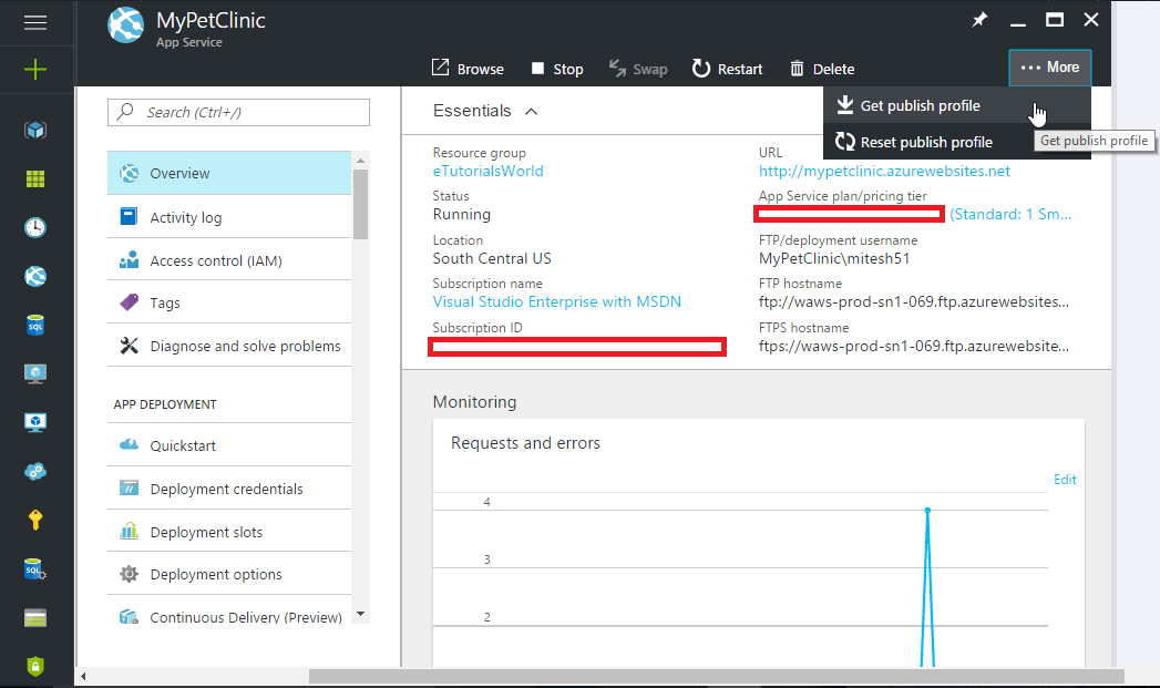 Deployment Credentials Management For Ftp Implementing Devops With Microsoft Azure