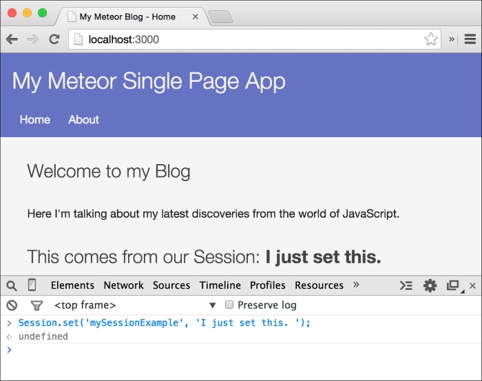 Using sessions in template helpers