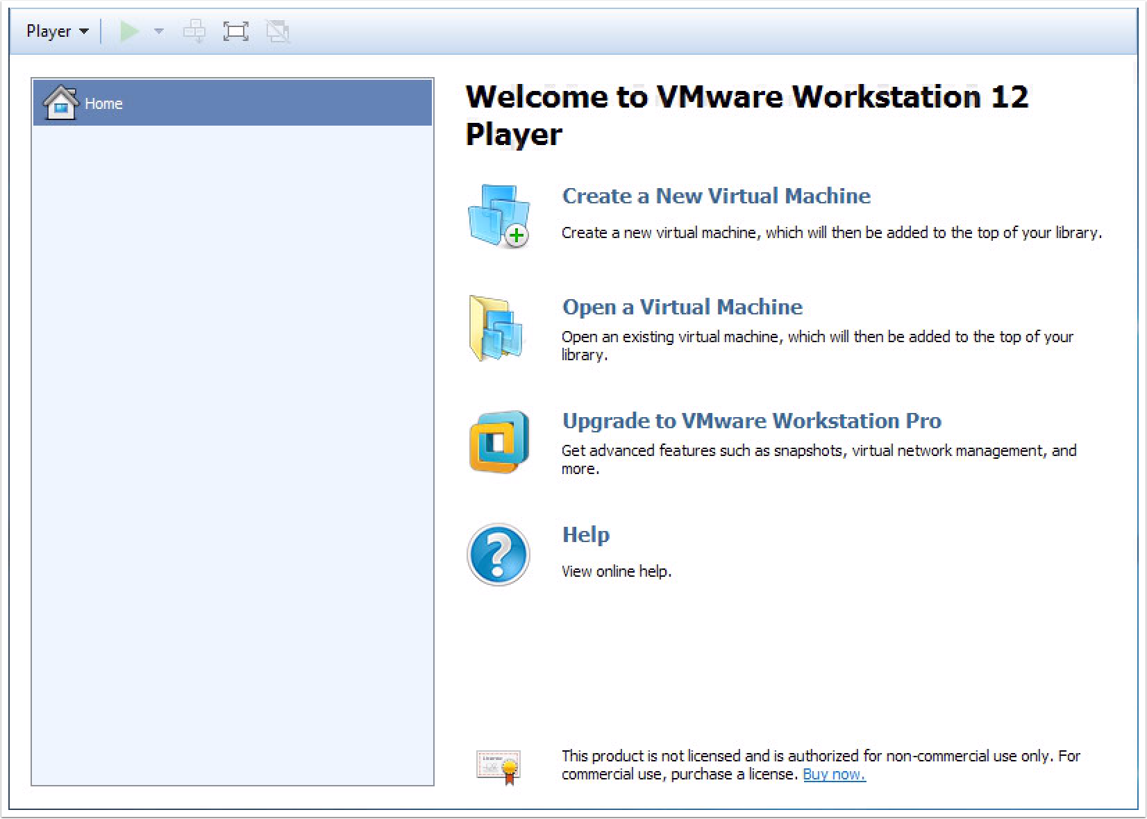 vmware workstation player 12 not opening