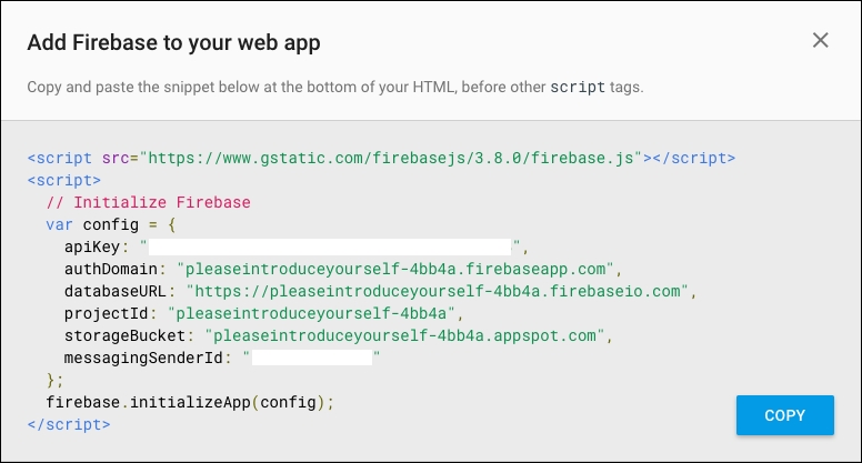 Connecting the Vue.js application to the Firebase project