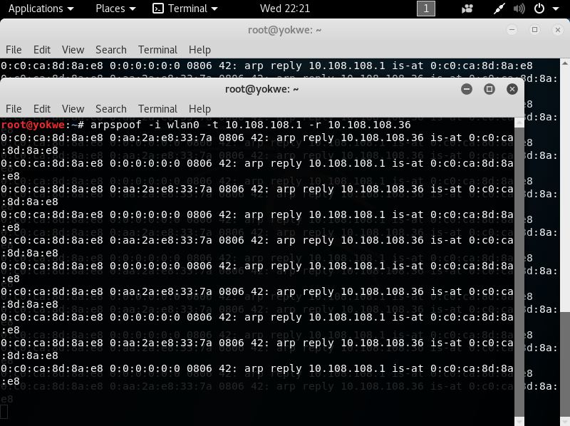 dns probe finished no internet arpspoof