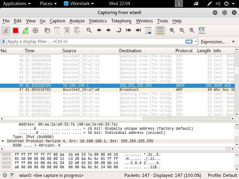 wireshark promiscuous mode kali