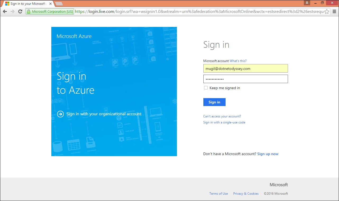 Signing up to Microsoft Azure