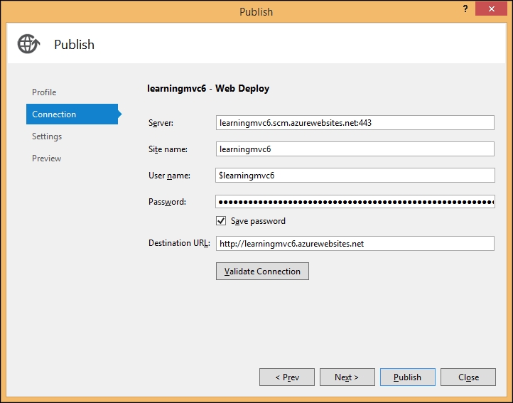 Deploying the ASP.NET Core application in Azure