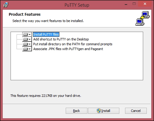 Installing the PuTTY client