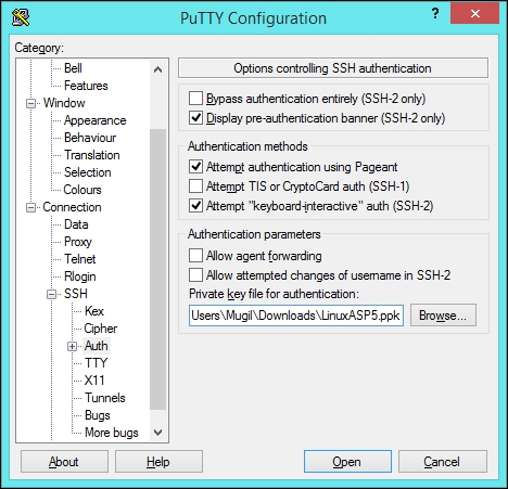 Installing the PuTTY client