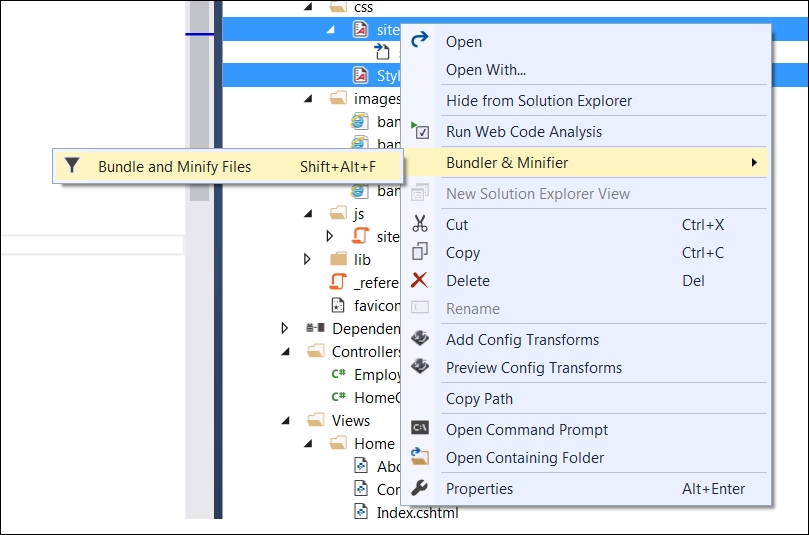 Minification of JavaScript and CSS files and their combination