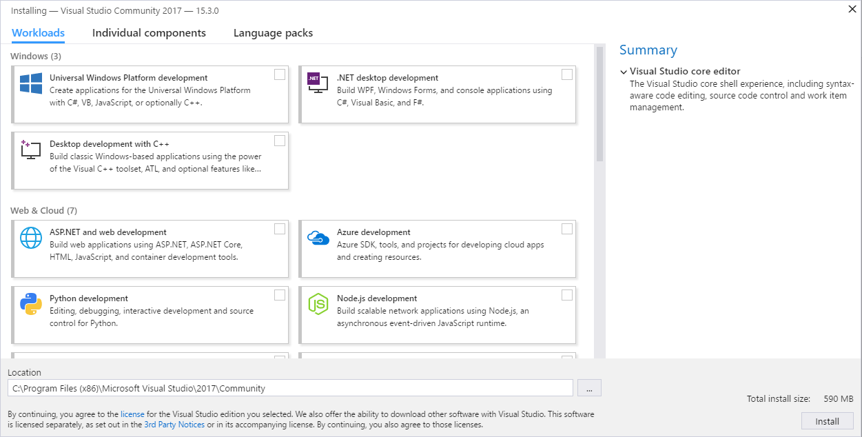 Locating and downloading the Visual Studio Community edition | Beginning C#  7 Hands-On - The Core Language