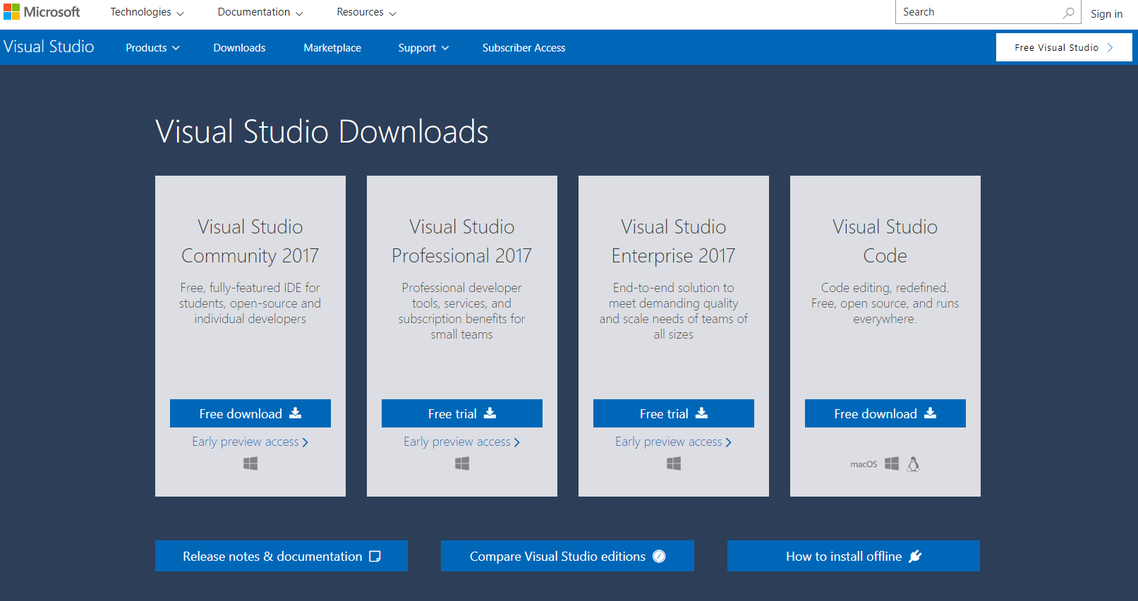 download visual studio 2017