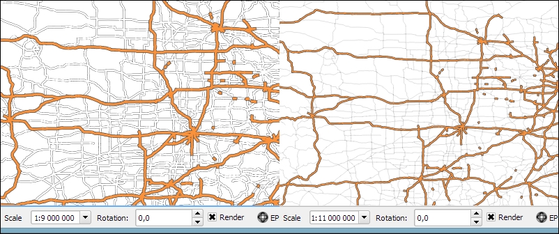 Creating a rule-based style for road layers