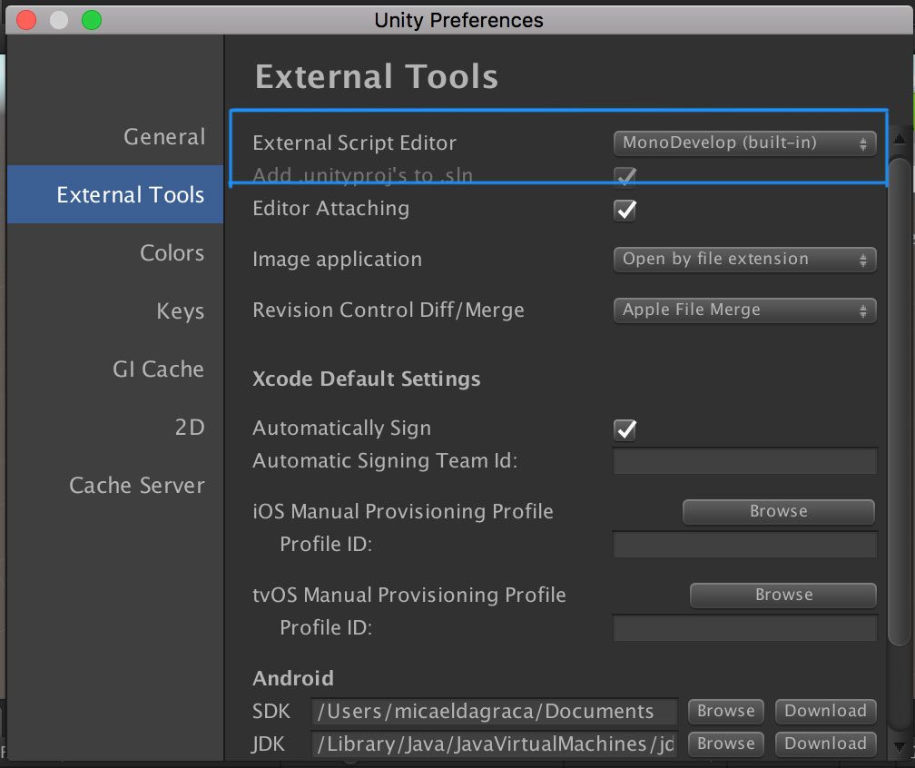 Default preference. Unity External Tools. Монодевелоп Unity. Unity preferences. C# интерфейсы Unity.