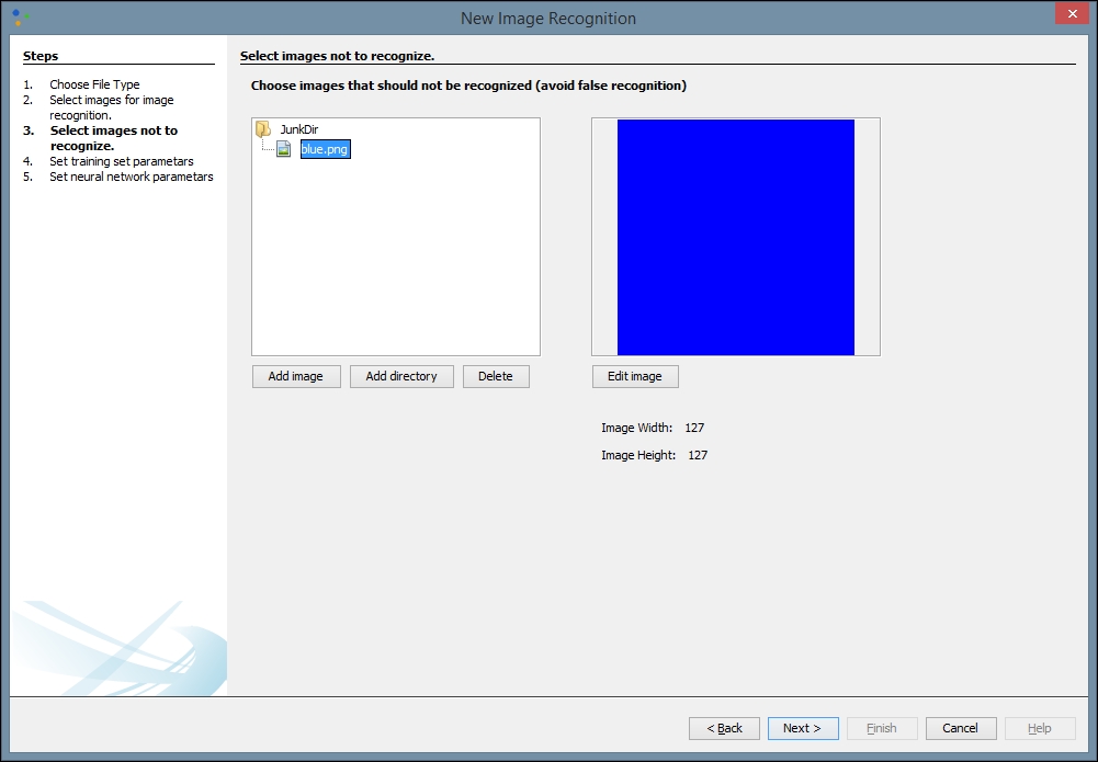 Creating a Neuroph Studio project for classifying visual images