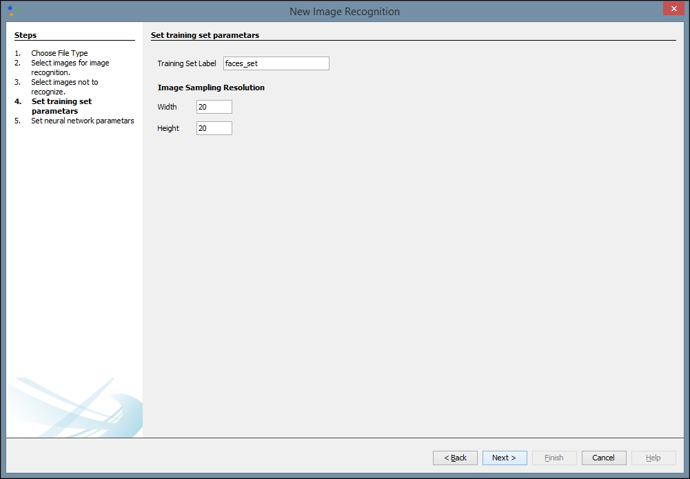 Creating a Neuroph Studio project for classifying visual images