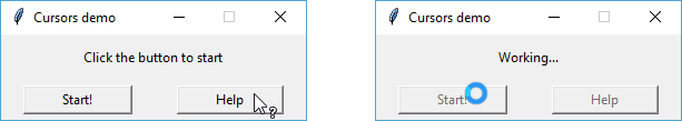Changing the cursor icon - Tkinter GUI Application Development Cookbook