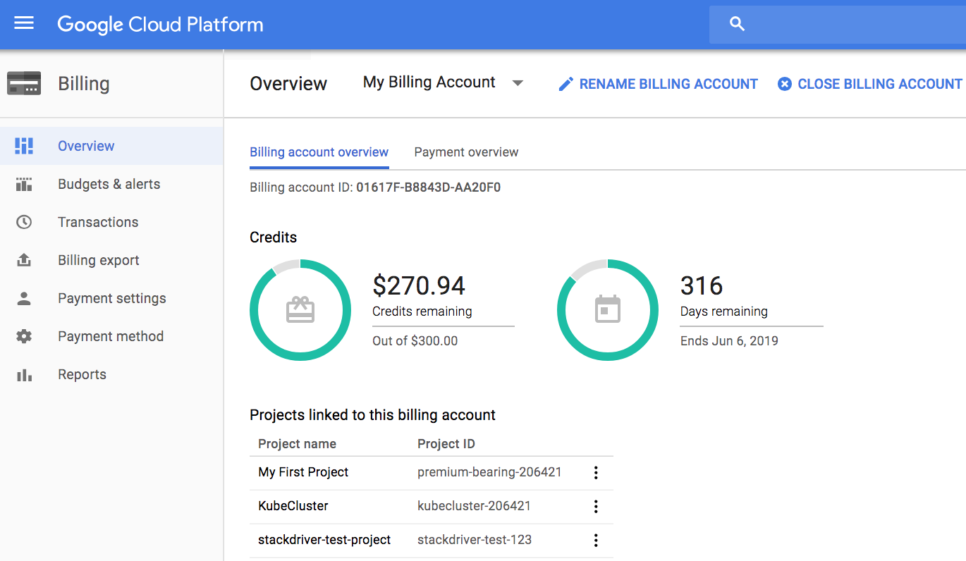 Google cloud platform Billing