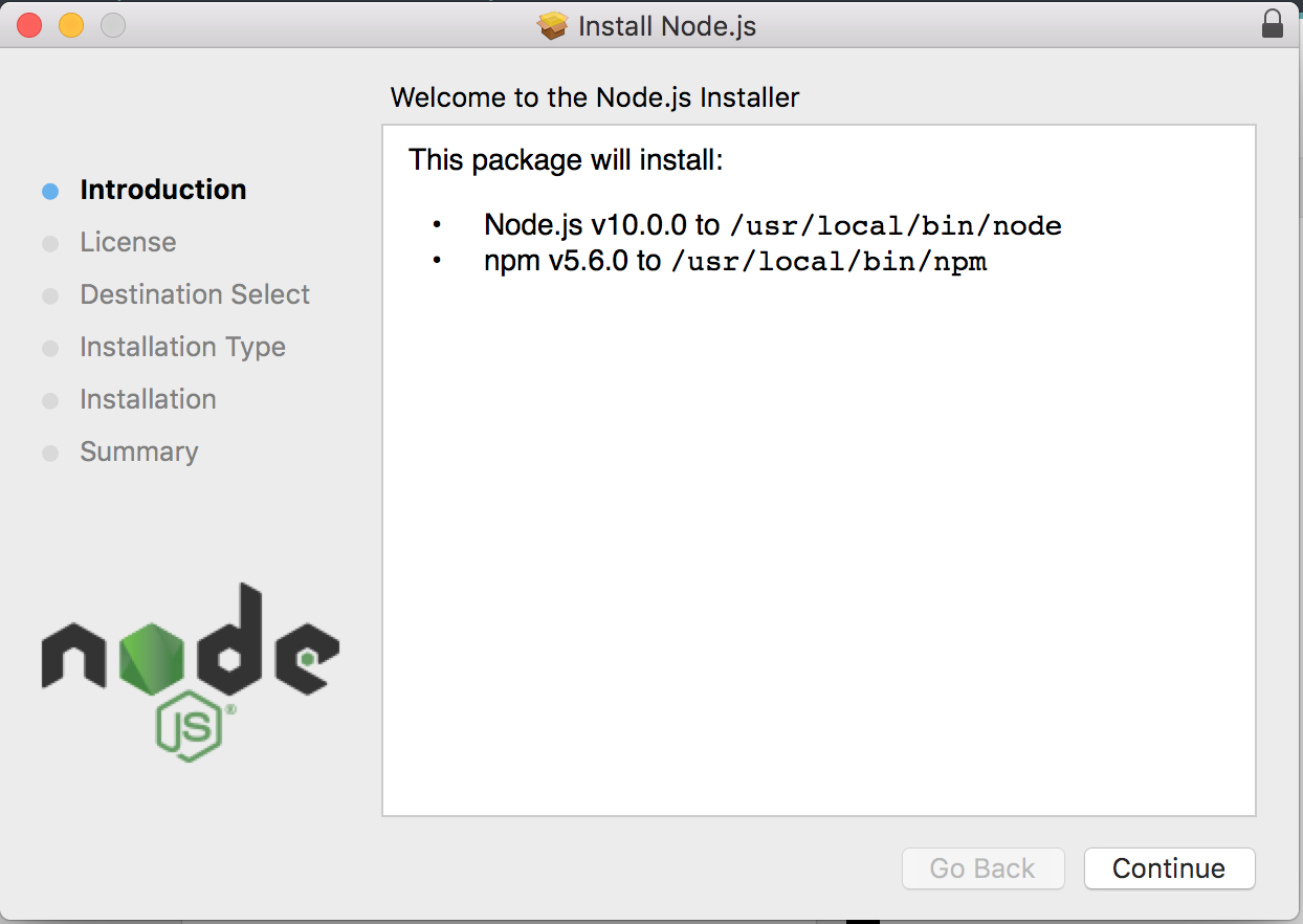 mac install node js brew