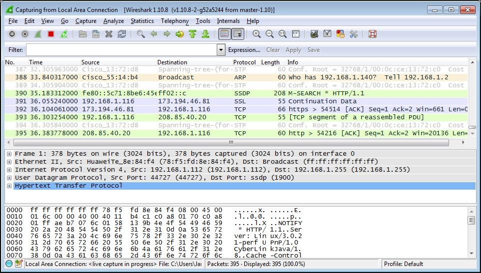 Performing a packet capture