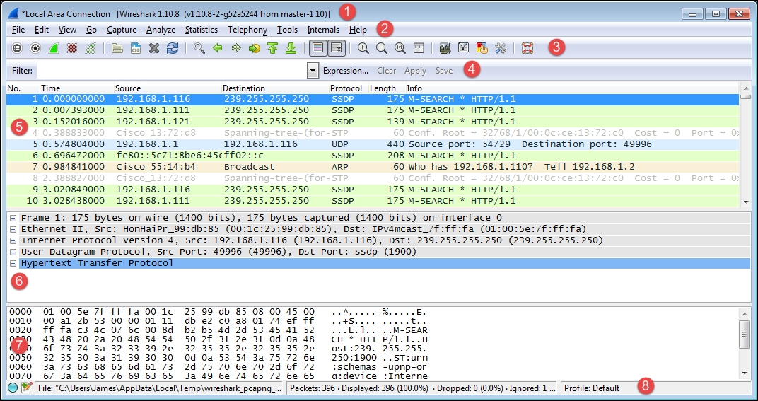 Wireshark user interface essentials