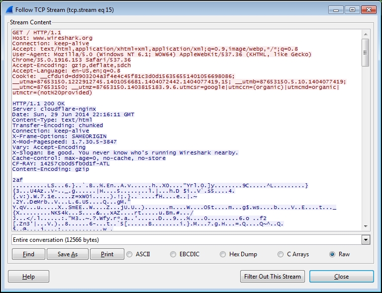 Following TCP/UDP/SSL streams